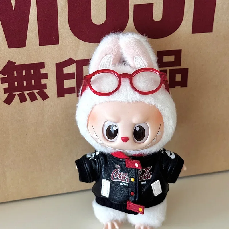 

upscale Clothes For labubu Set Mini Leather Jacket Handsome Baseball Uniform Handmade Clothes Set Advanced Fashion Designer Gift