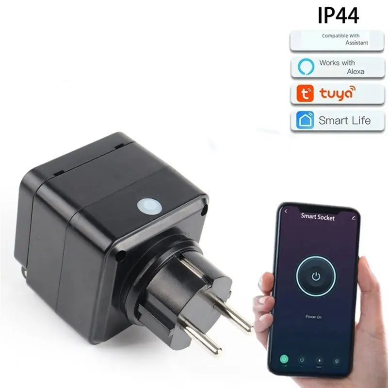 A69esmart Wifi Power Metering Socket Tuya EU Plug 16A IP44 Waterproof Electricity Monitoring Functionality