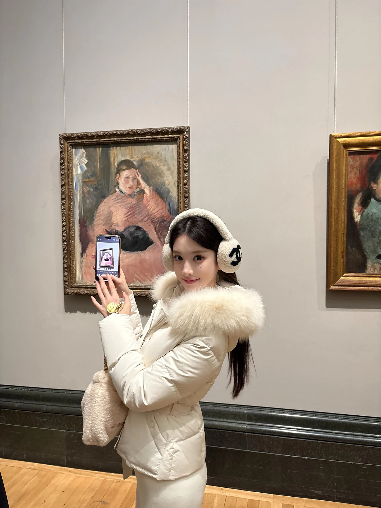 

Good Morning Fan Fan Winter Day Vegetable Stuffed Waist Belted down Jacket 90 White Duck down Fur Collar Slim Fit Hooded ...