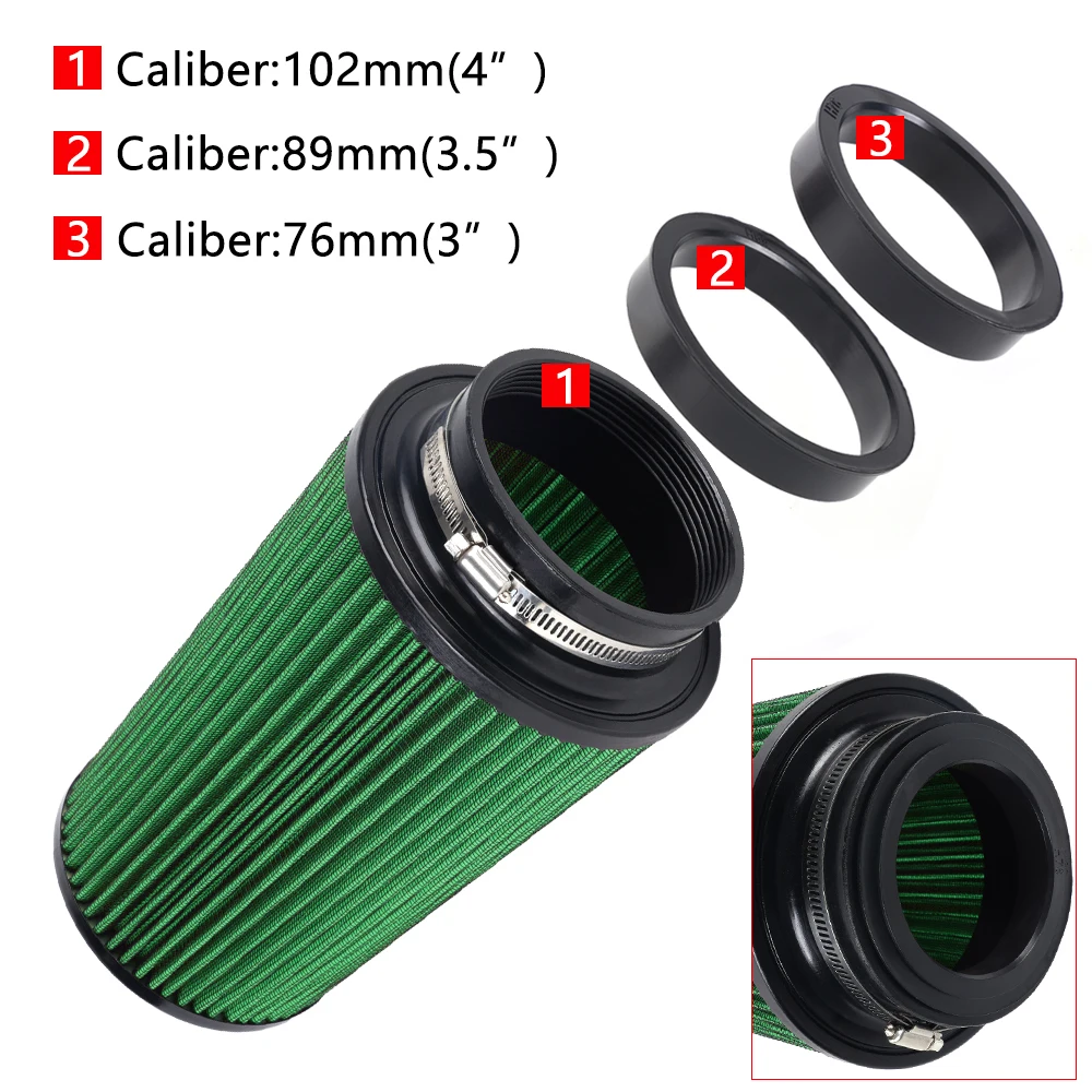 RASTP-3" 3,5" 4" Rennwagen High Flow Kaltlufteinlassluftfilter Drei Größen Konische waschbare Luftfilter 10,6" hoch OFI141 – Detail 3