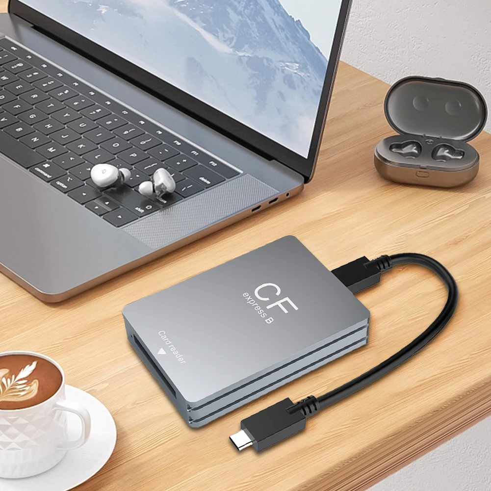 Czytnik kart CFexpress typu B z kablem USB C do USB C/A, czytnik kart pamięci obsługujący Android/Windows/OS dla lustrzanek cyfrowych