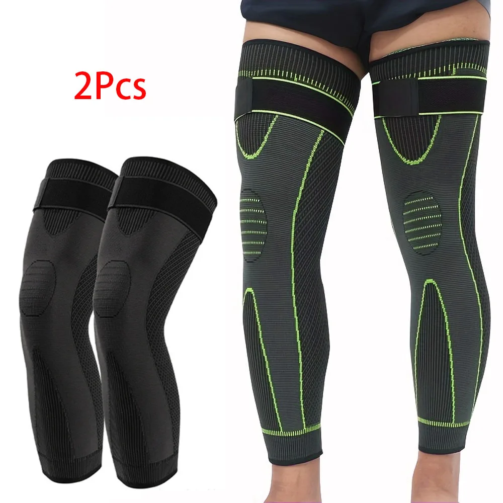 2Pcs High-Elastic Compression long Knee Sleeves with Enhanced Support, Suitable for Both Men And Women