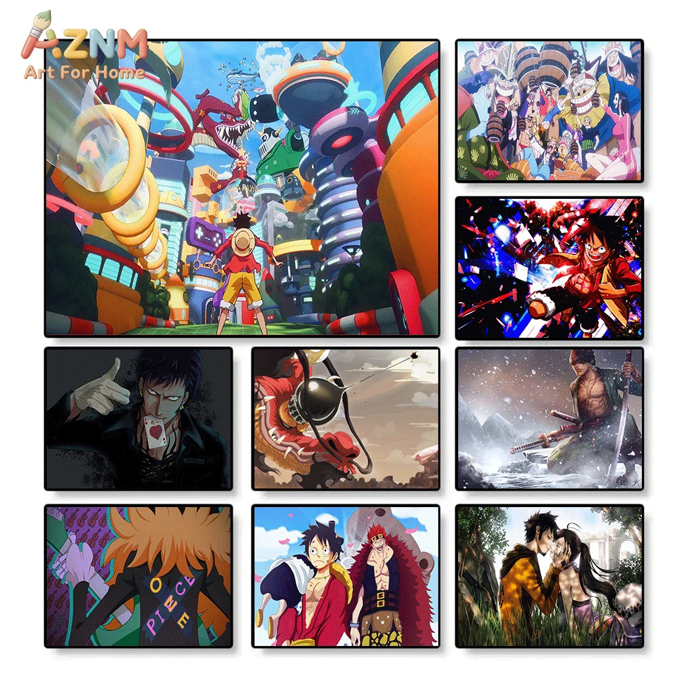 AZNM One Piece Egghead Island Luffy Big Crew Luffy Red Form Law Red Heart Card Kaido Dragon Zoro Snow Mountain Kid Luffy Hug N