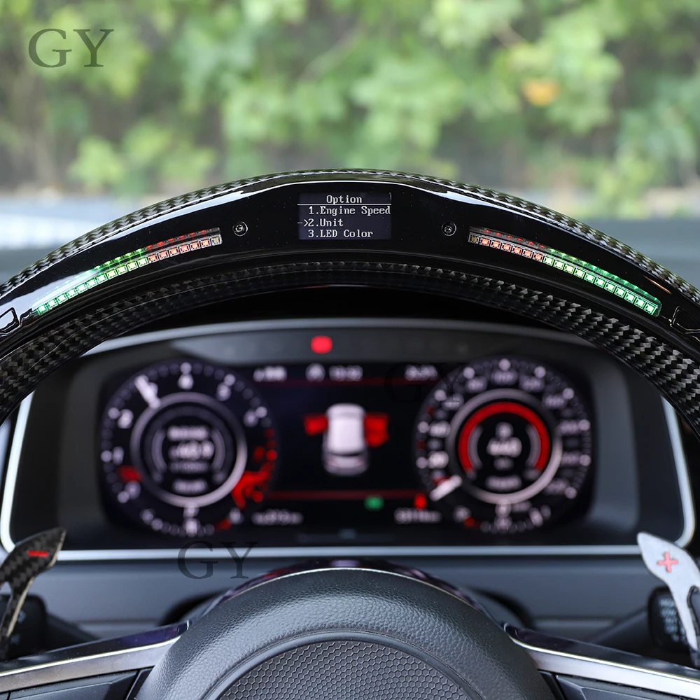 For Volkswagen GOLF 7.5 MK7  GTI R GTE GTS RLINE POLO SCIROCCO GTD Custom High Quality Carbon Fiber LED Steering Wheel