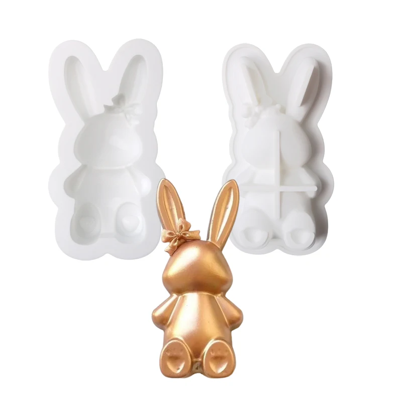 3D Rabbit Silicone Bakeware Mini Easter Bunny Cake Molds Surprise Chocolate Moulds Easter Day Party Cake Dessert Baking Tools