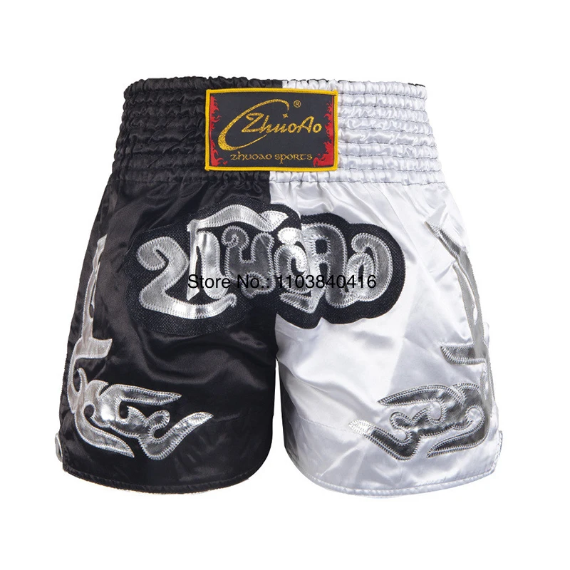 Thai Boxing Shorts Embroidery Muay Thai Shorts Women Men Child MMA Martial Arts Clothes Fight Kickboxing Boxing Training Pants