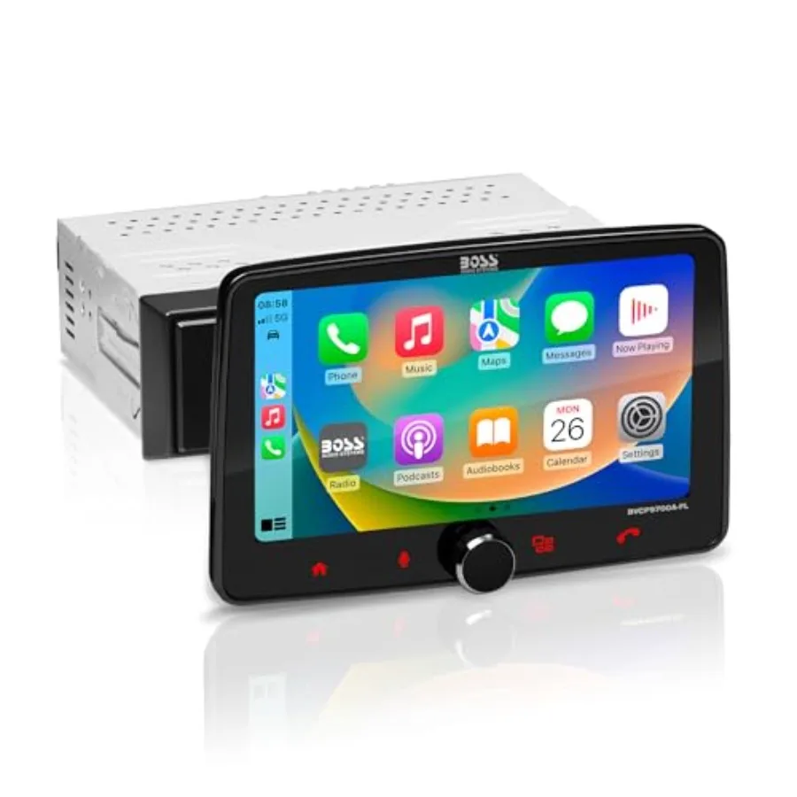 

BVCP900A-FL Sgle D Car Stereo Wireless Apple CarPlay, Android Auto, Touchscreen, Bluetooth, AM/FM Radio Receiver