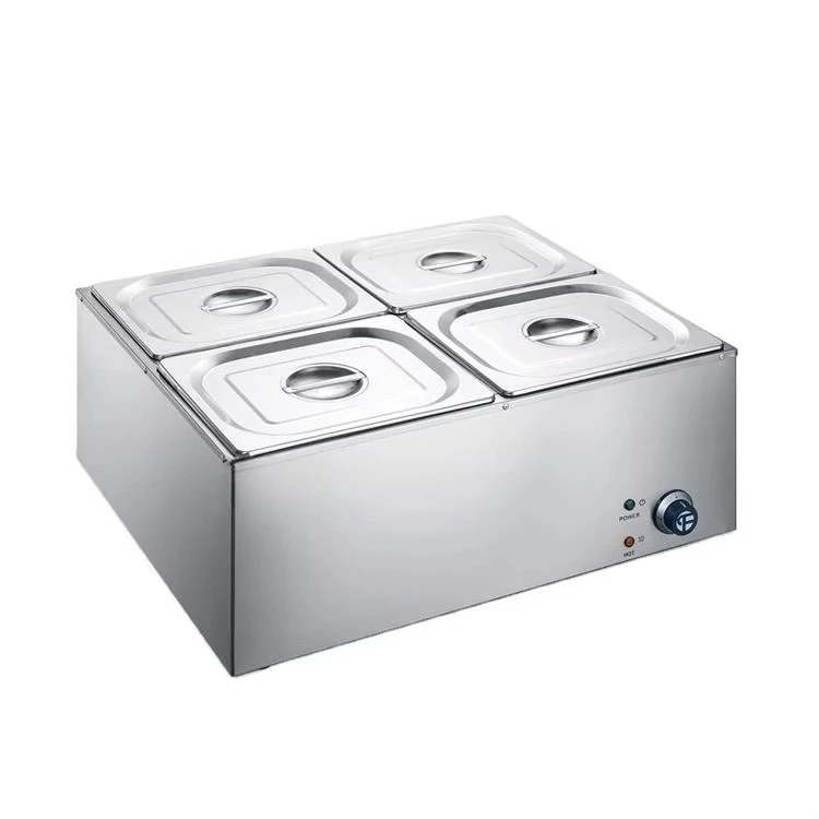 Free-Standing Electric Bain Marie Station Stainless Steel Counter Top Baine Marie Food Warmer