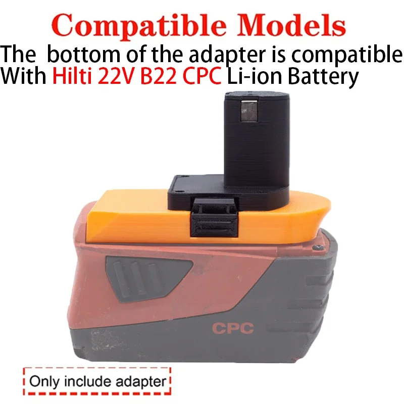 Imagem -02 - Adaptador de Bateria Conversor para Ryobi One Mais 18v Li-ion Bateria Adaptador Ferramentas Converter para Hilti 22v B22 Cpc
