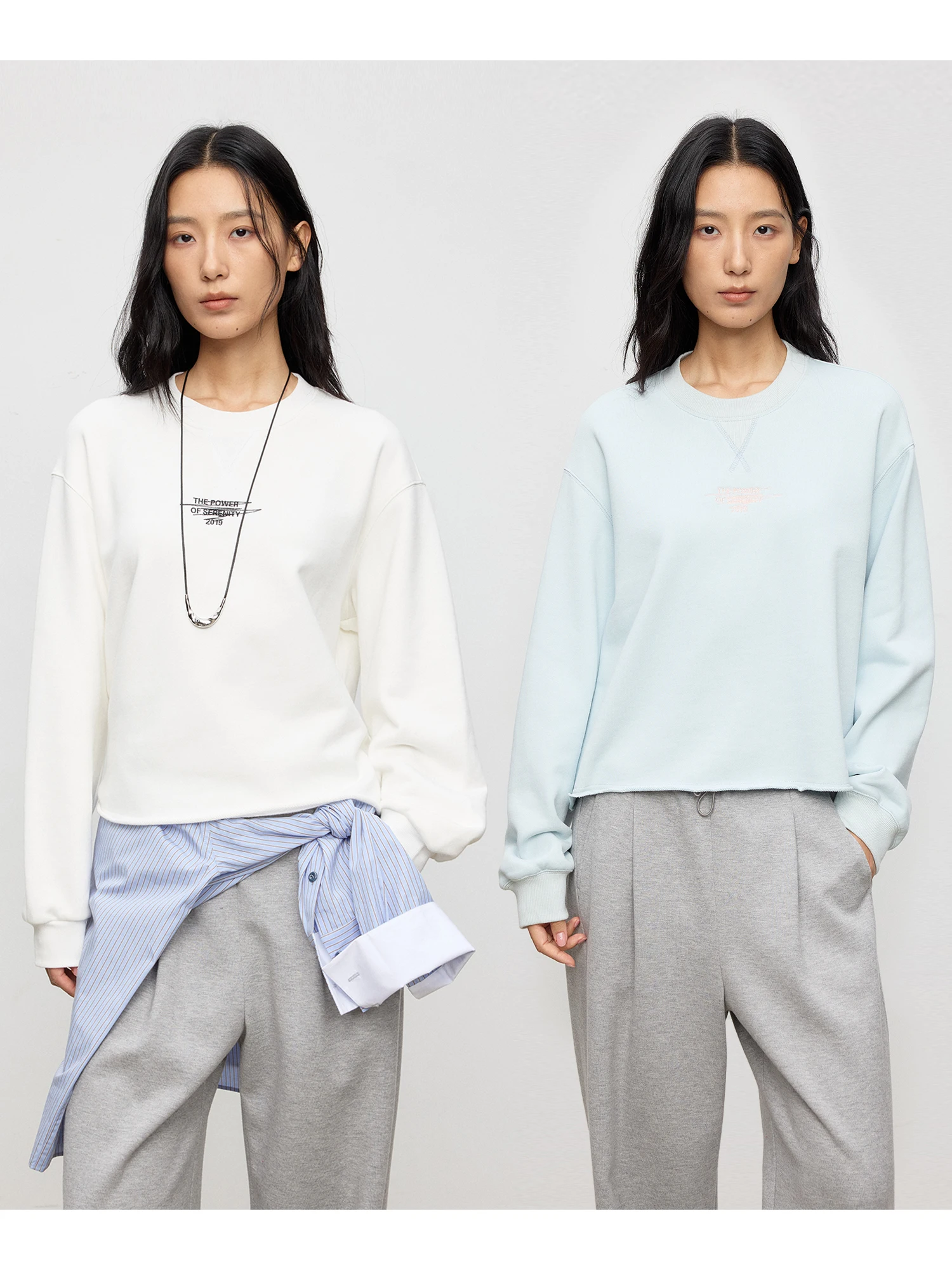 

MARIUS Classic Loose Sweatirt Special Cotton Yarn Casual Overhead Hoodie Women's Spring Faion round Ne Long Sve