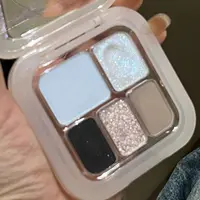 Paleta de sombras de ojos Punk Smokey, 5 colores, blanco plateado, cemento, gris, negro oscuro, mate y brillante, maquillaje duradero para fiesta