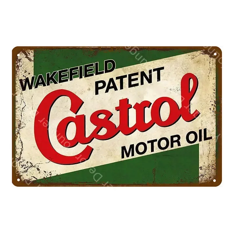 Vintage Gulf Mobil Texaco Castrol Mopar STP Motor Oil Gasoline Brand Metal Tin Signs Retro Gas Station Garage Rustic Iron Plaque Wall Decor for Auto Shop Man Cave Bar Home Wall Art Gift For Car & Motorcycle Enthusiasts