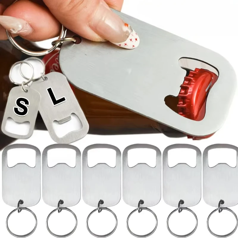Metal Portable Creative Stainless Steel Bottle Opener Keychain Soda Drink Starter Portable Bottle Openers Bar Key Chain Pendant