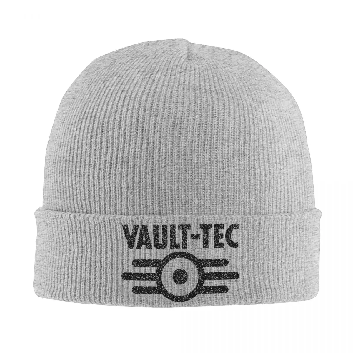 Vault-Tec Black Logo Beanie Hats Video Game Hip Hop Caps Men Women Kpop Knit Hat Winter Custom Thermal Elastic Beanie Hats