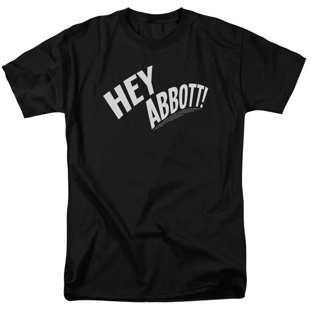 Abbott Costello Hey Abbot T Shirt Licensed 1940's TV Comedy Black