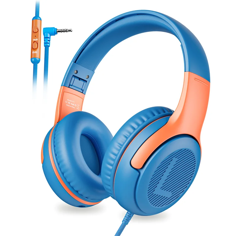 1/2/3Pcs AWATRUE AT2 Kids Headphones Wired Toddler Headsets with Mic Over-Ear Headphone Foldable On-Ear Design for PC,Laptop
