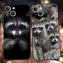 Cute Animal Raccoon Phone Case Cover For iPhone 16 15 14 13 12 11 Pro Max 8 7 Plus XR XS Max Shockproof Soft Shell Coque Capas