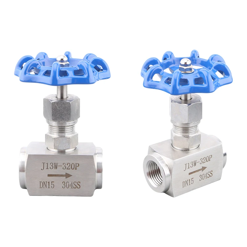 

J13W-320P 304 Stainless Steel Female Thread Needle Valve High Pressure Globe Valve 1/4" 3/8" 1/2" 3/4" 1"