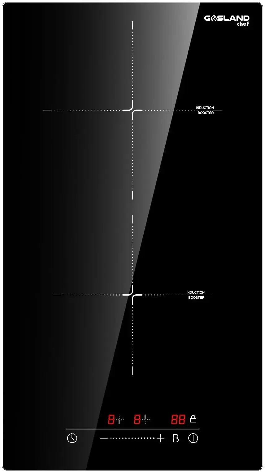 

GASLAND Chef 12 Inch Induction Cooktop, Built-in Electric Stovetop IH30BF with 2 Burners, 9 Power Levels, Slide Touch Control, C