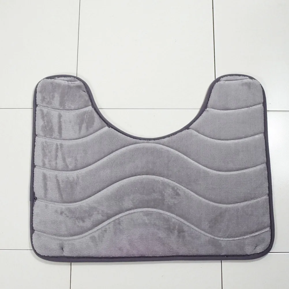 Bathroom Mat Set Embossed Chic Design Soft Skin-Friendly Non-Slip Backing High Absorbency Quick Dry Toilet Lid Cover