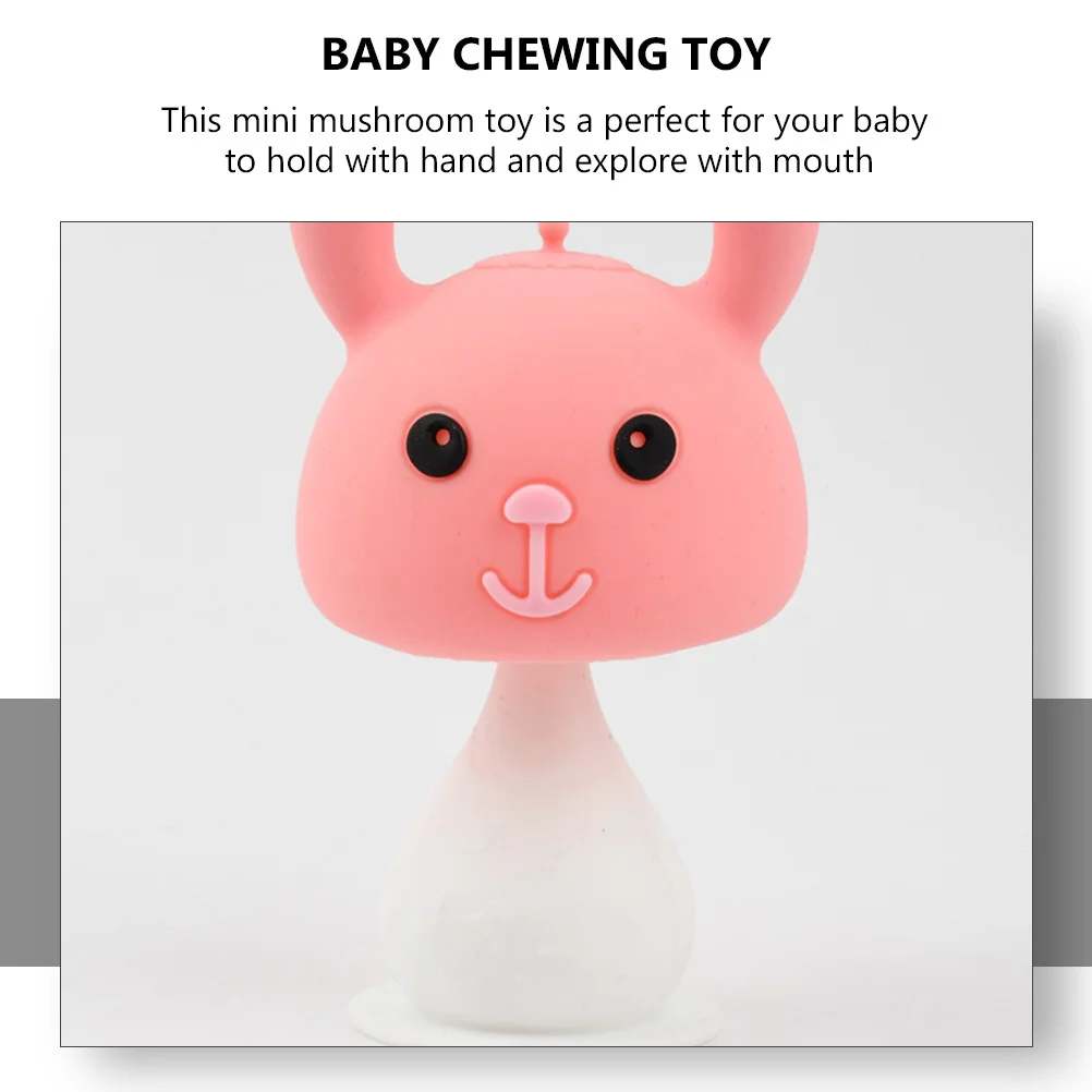 

2 шт., детские прорезыватели, грибной силиконовый дизайн, мини-размер, мягкие жевательные успокаивающие десны, массажные развивающие молярные прорезыватели для младенцев