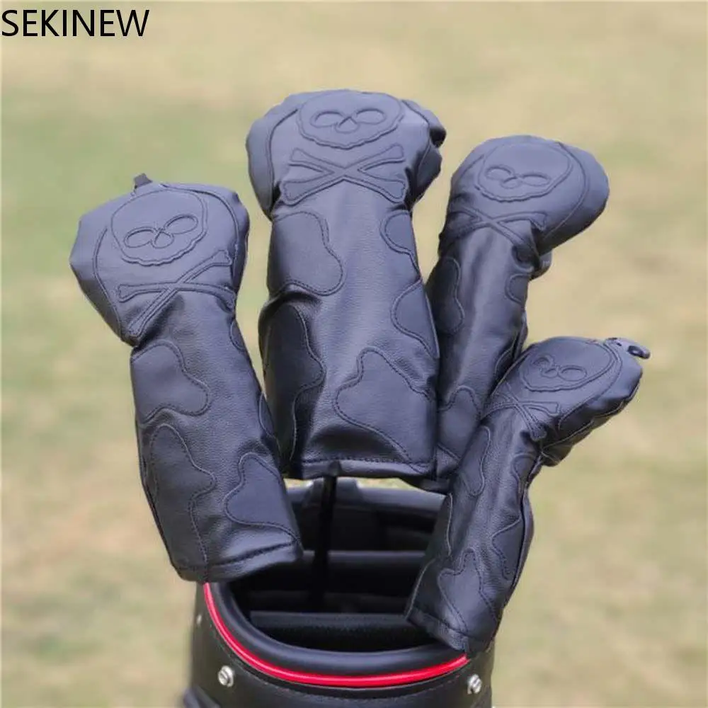 

PU Leather For Hybrid Husky Design Skeleton Club Head Protector Skull Golf Putter Cover Golf Head Covers Golf Club Headcover