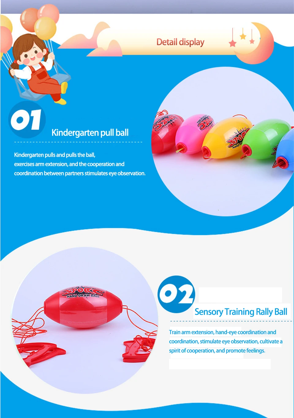 Kinder Outdoor Interaktive Ziehen Elastische Geschwindigkeit Bälle Spaß Kollision Sensorische Ausbildung Sport Spiele Spielzeug Für Kinder Erwachsene Geschenk – Detail 6