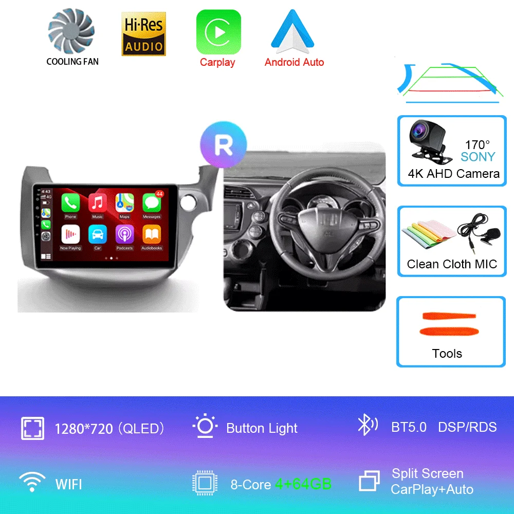 For Honda Jazz 2 GG 2008 - 2014 Fit 2 GE GP GE 2007 - 2014 GPS Car Radio Navigation Multimedia Video Player Stereo BT Android 16 image 3