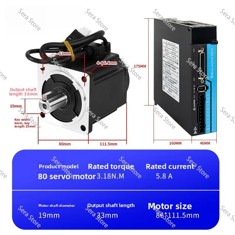 40/60/80 servo motor set 100/400/750W synchronous AC motor 485 communication drive motor
