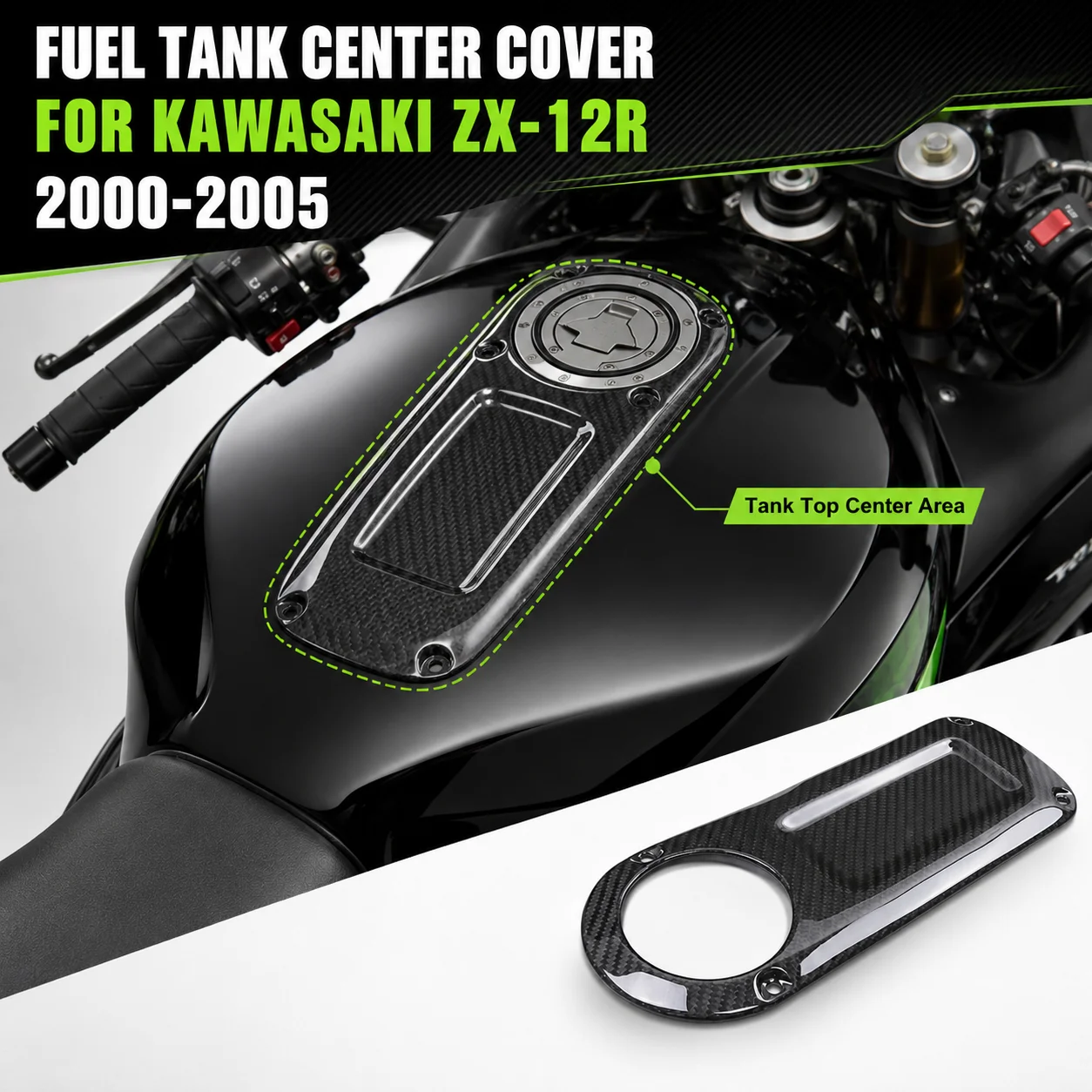

Fuel Tank Center Cover Carbon Fiber for Kawasaki Ninja ZX-12R ZX12R 2000 2001 2002 2003 2004 2005 Motorcycle Accessories