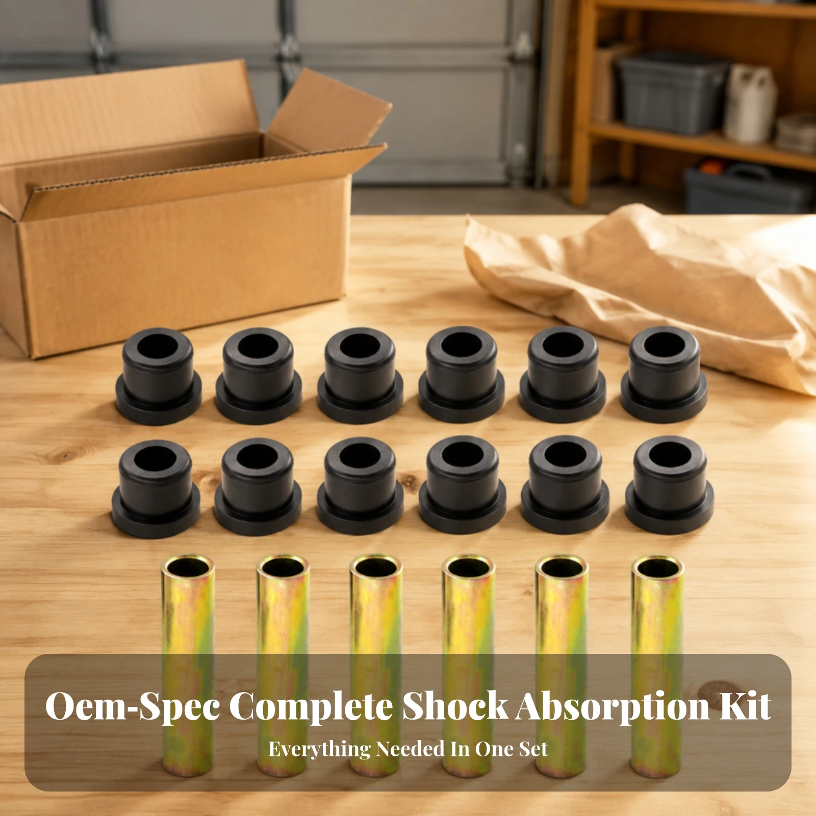 Chassis Bushing Kit with Sleeves Heavy-Duty Leaf Spring Bushing Kit Hardware Snug-Fitting Hasslecomplimentary Installation