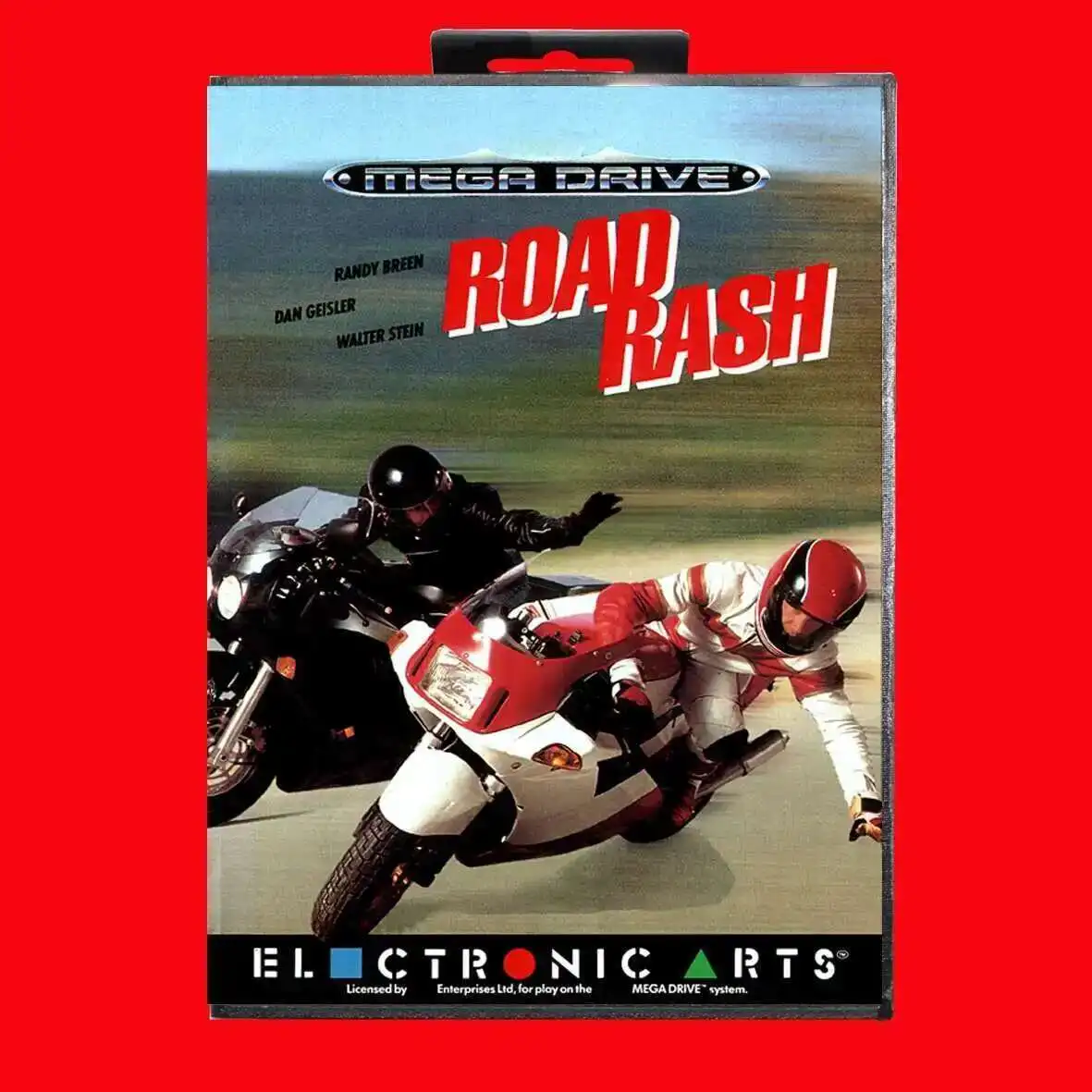 Cartucho de jogo Road Rash 16Bit MD com caixa EUR para sistemas Sega Megadrive Genesis