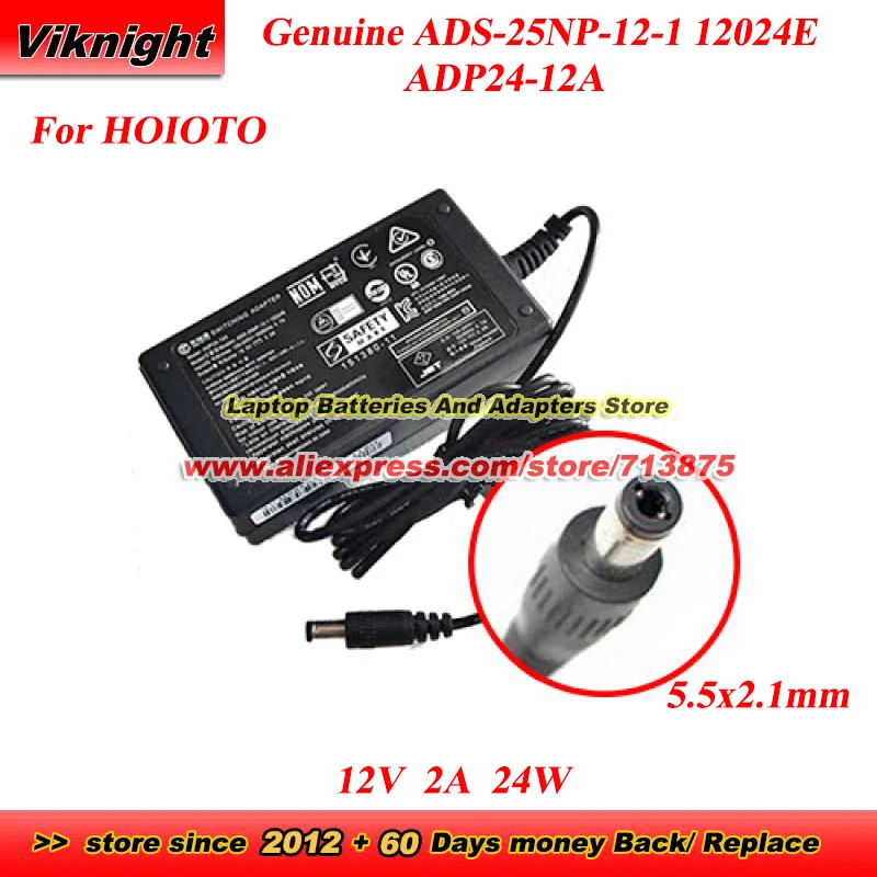 

Genuine ADP24-12A AC Adapter 12V 2A 24W for HOIOTO ADS-25NP-12-1 12024E Switching Adapter with 5.5x2.1mm tip Charger
