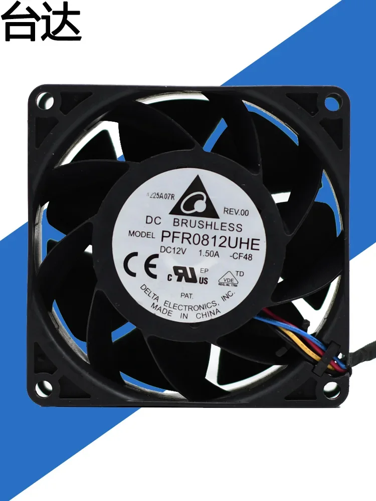 Delta Electronics PFR0812UHE CF48 DC 12V 1.50A 80x80x38mm 4-Wire Server Cooling Fan