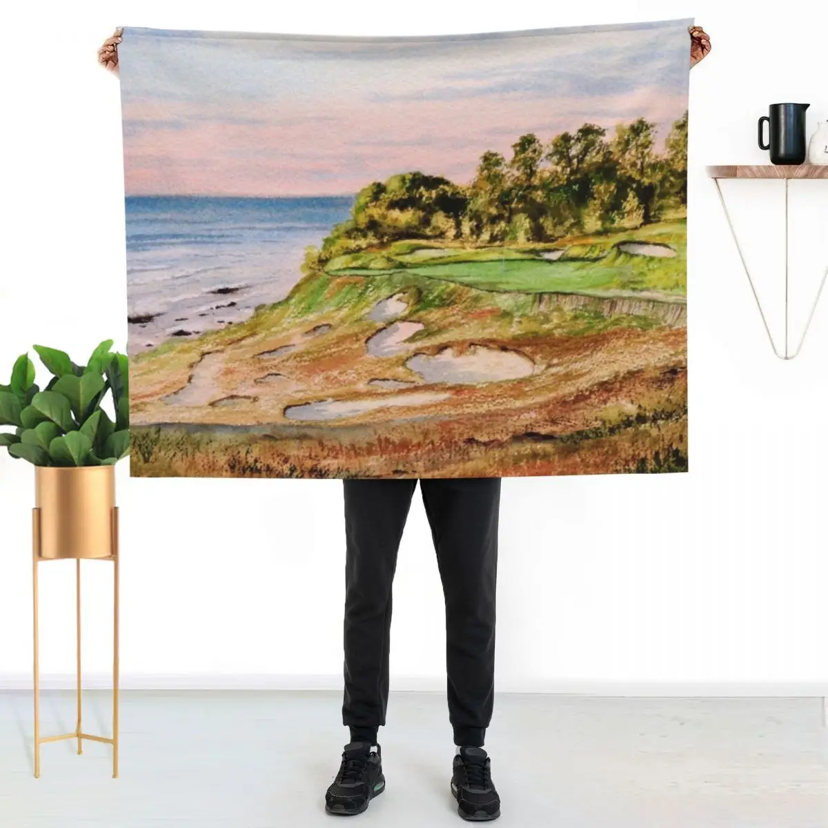 Whistling Straits Golf Course Throw Blanket All Season Lightweight Soft Blanket for Bed