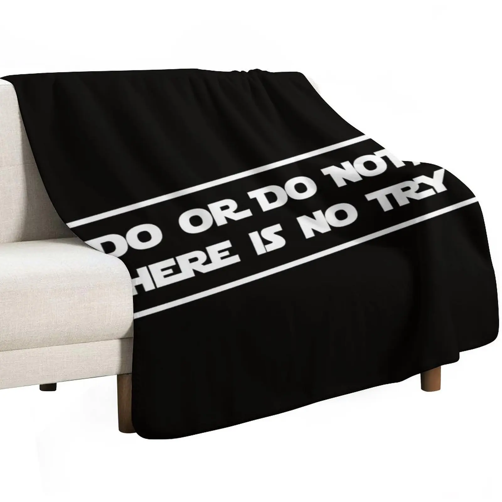 Do or do not, there is no try... (White) Throw Blanket Plaid cosplay anime Custom funny gift valentine gift ideas Blankets