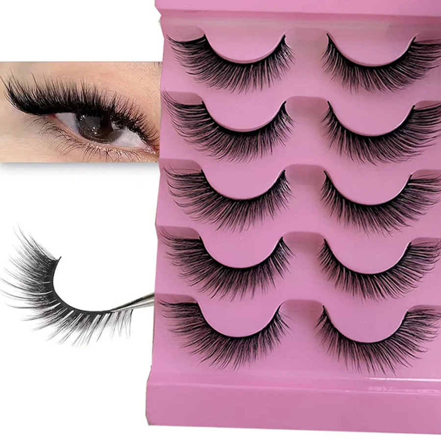 キツネの目、3D ふわふわの猫の目、完全に裸の尾、0.63 インチのつけまつげを備えた自然なつけまつげ 5 組