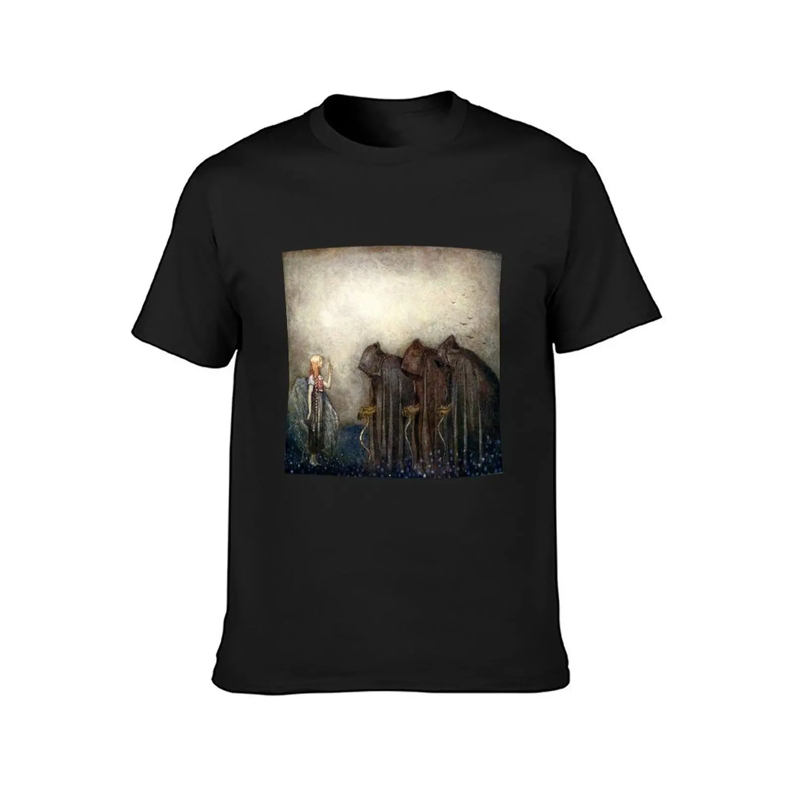 The Gold Key - John Bauer T-Shirt sublime anime clothes customs cute clothes heavy weight t shirts for men