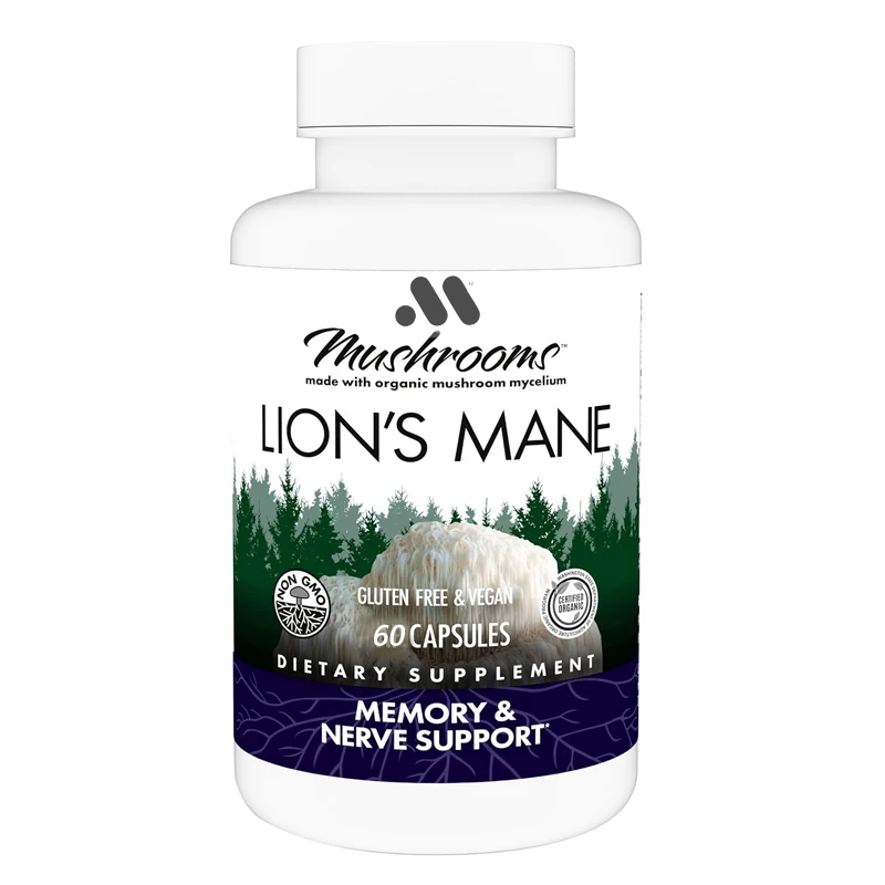 Mushroom Lion Mane 60 Capsules - Supports Attention and Memory Function - Immune and Nervous System Support Supplement