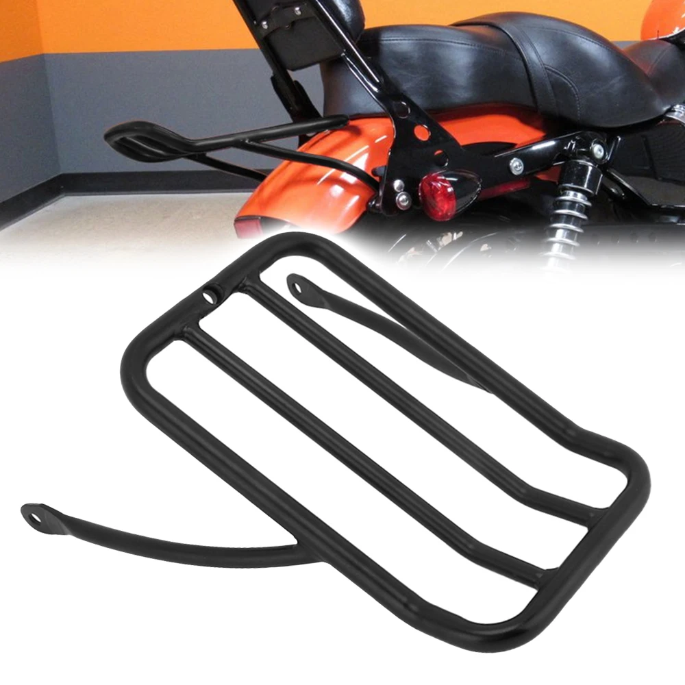 

Motorcycle Rear Passenger Sissy Bar Backrest Luggage Rack Carrier Support Shelf For Harley Sportster XL 883 1200 48 72 2004-up