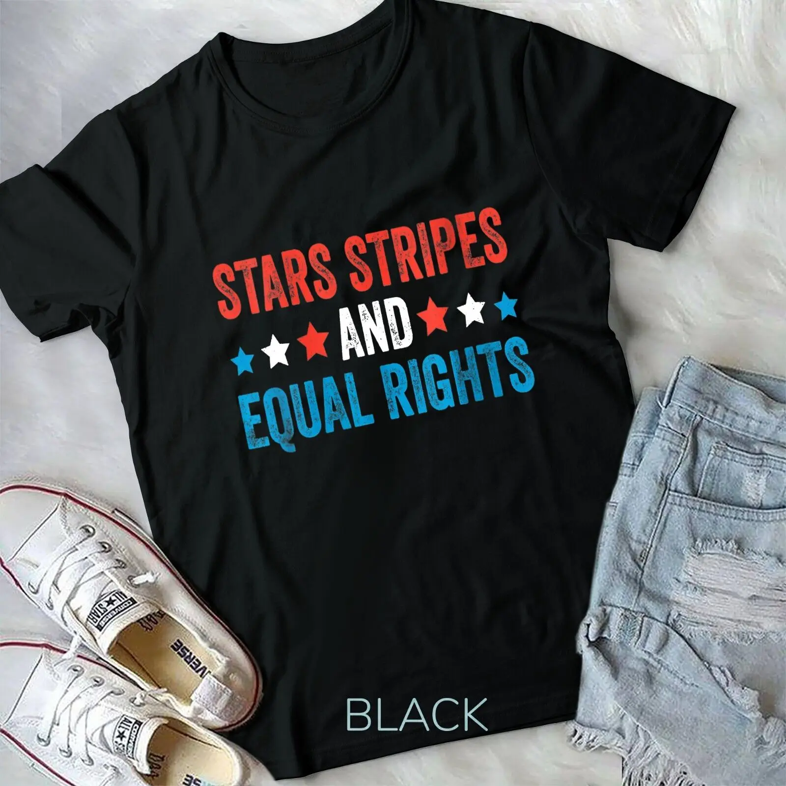 Womens Stars Stripes And Equal Rights 4th Of July Women's Rights Unisex T-shirt