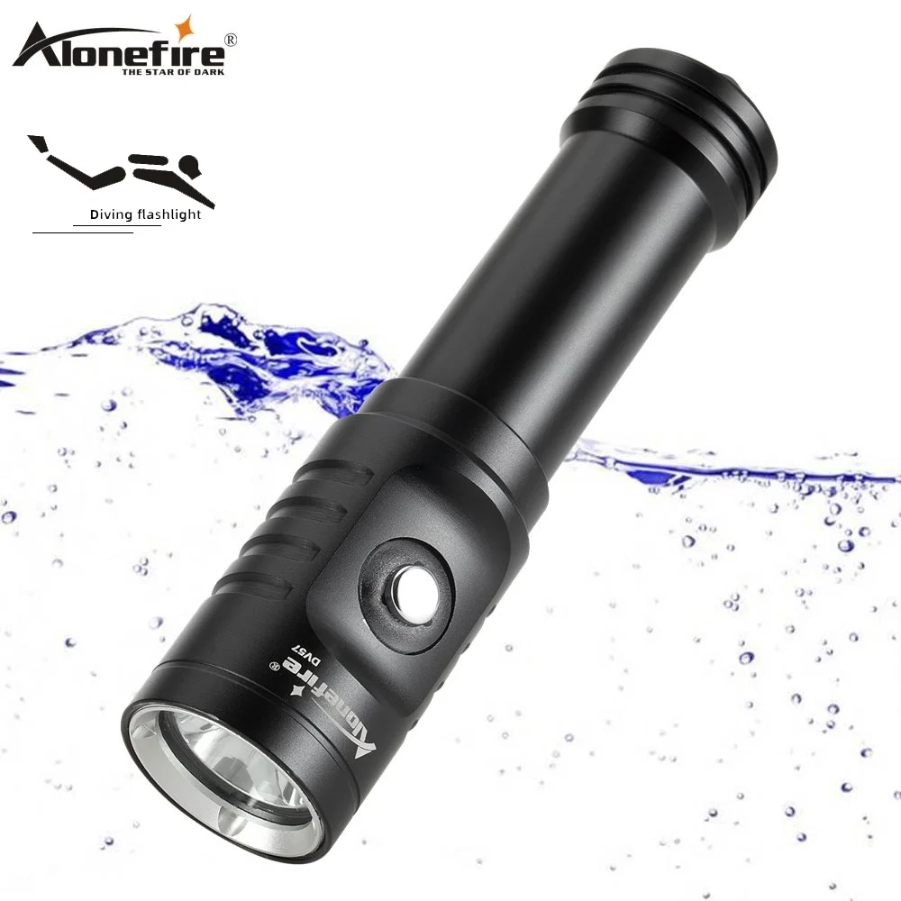 DV57 Professional Diving Flashlight XM-L2 LED Underwater Scuba Searchlight Flash Light 18650 Battery Dive Torch Lantern Lamp