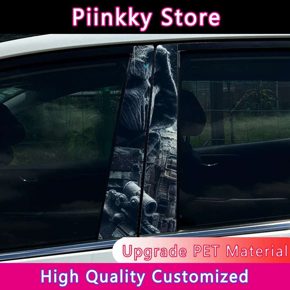 

Skull Couple Skeleton CP Car Stickers Auto B Pillar Waterproof Halloween Decoration DIY Car Doors Pillar Sunscreen PET Decals