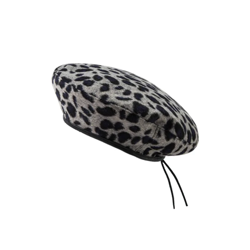 Autumn Winter Leopard Beret Female Painter Hat Leisure Trend Hat Berets Women\'s Trendy Hats Caps Apparel Accessories Winter Hat