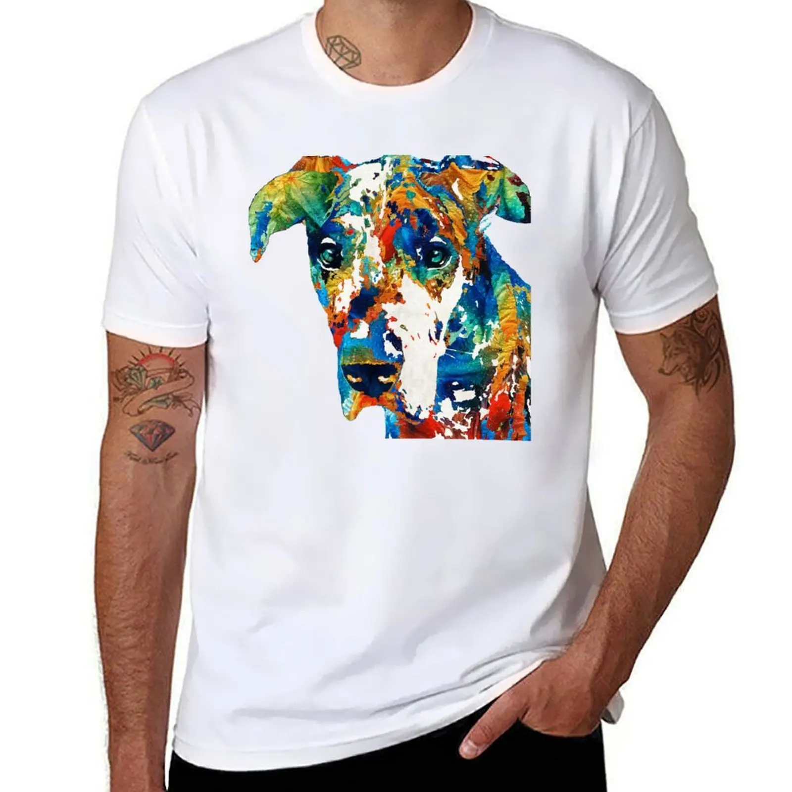 

Colorful Great Dane Art Dog By Sharon Cummings T-Shirt g man t shirts for men t shirts with prints T-Shirt