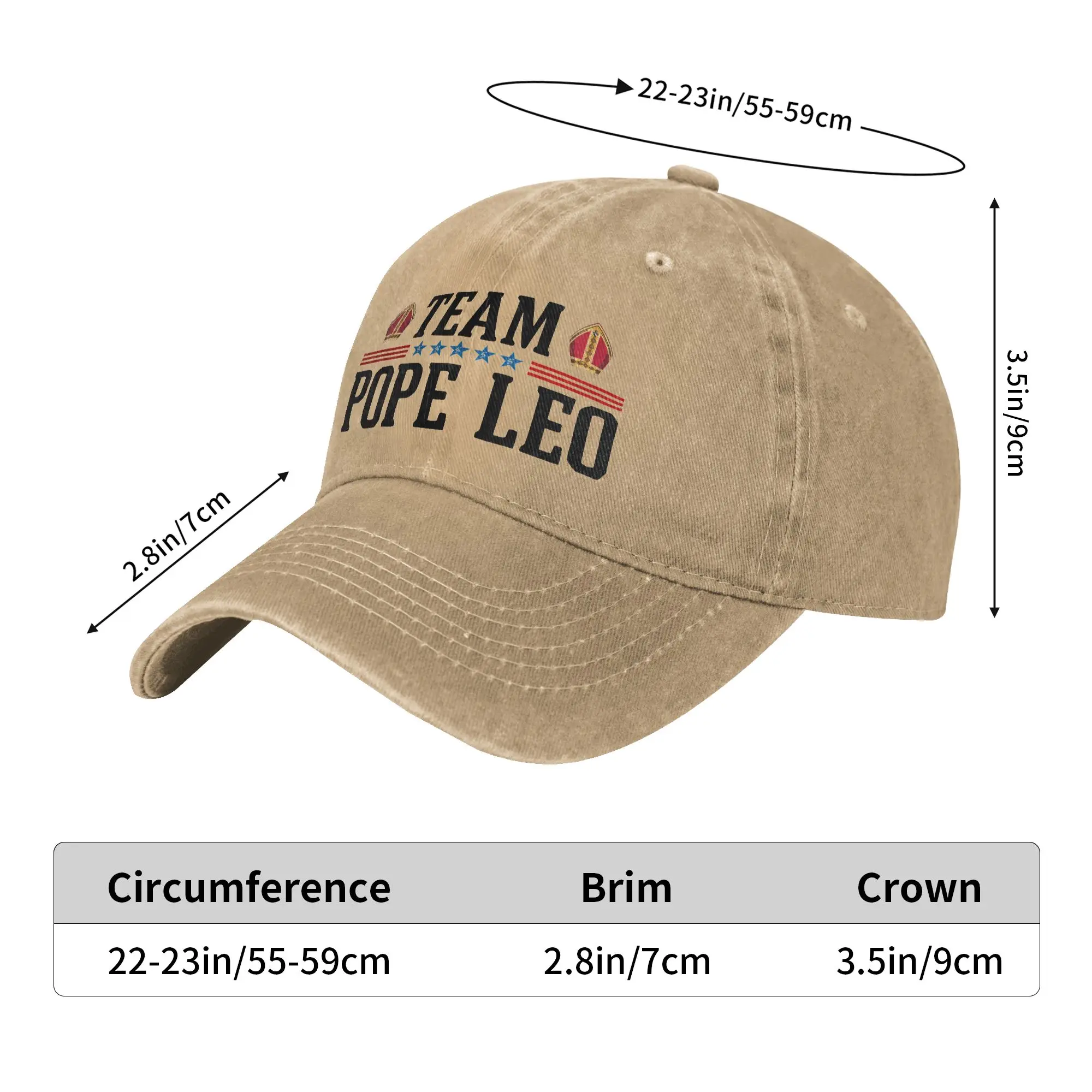 Team Pope Leo XIV Unstructured Baseball Cap Vintage Distressed Denim Cardinal Robert Prevost Sun Cap Workouts Adjustable Hat