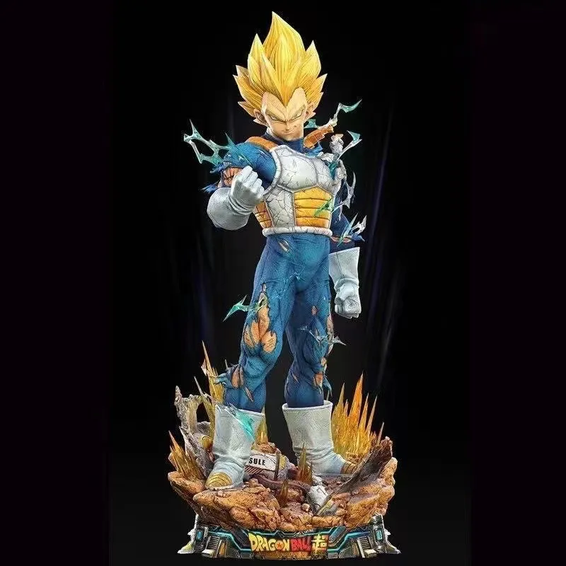 Dragon Ball GK Super Saiya Three Head Carving LX Vegeta Handmade Anime Statue Model Ornament Birthday Gift Simulated desktop