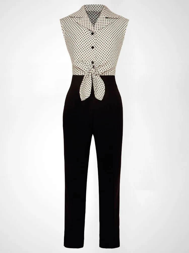 

Французская винтажная элегантная модная уникальная рубашка в горошек в стиле ретро, топ без рукавов, женская блузка, брюки с высокой талией, брюки-дудочки