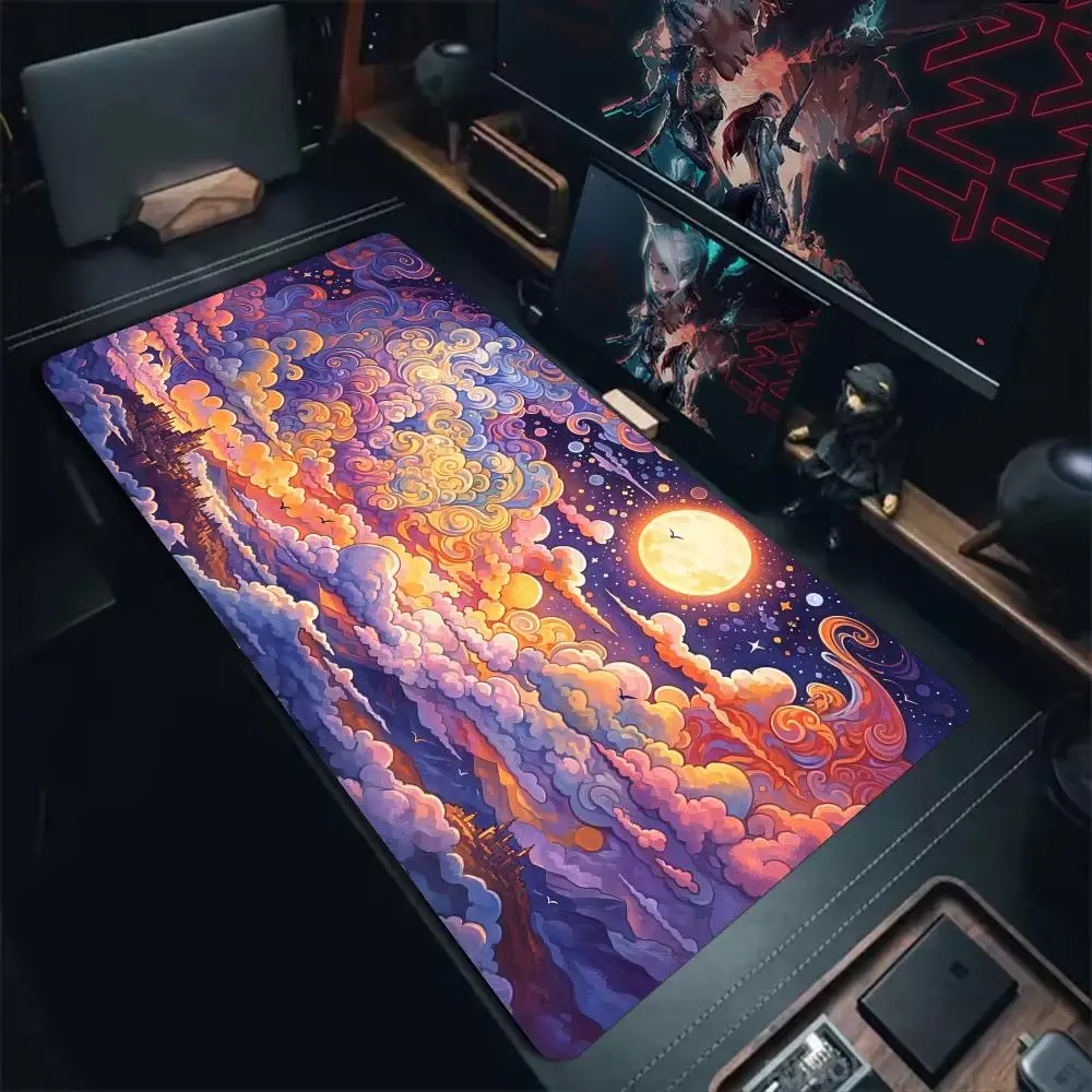 Mysterious Full Moon Castle Mouse Pad Desk Mat Large Computer Office Carpet XXL Mousepad Gaming PC Accessories Keyboard Rug
