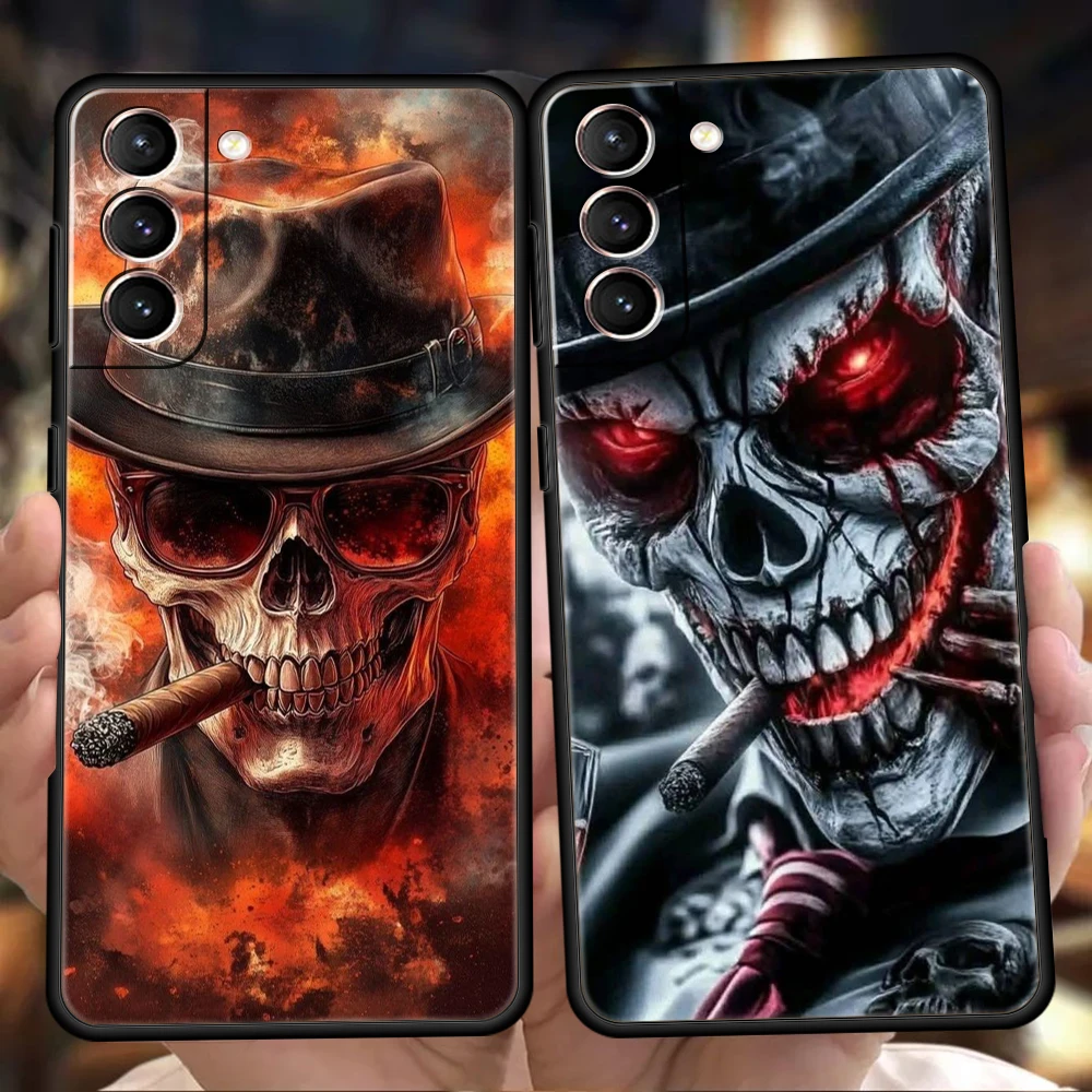Phone Case for Samsung Galaxy S26 S25 S24 S23 S22 S20 S21 FE Ultra S10 S10E S9 Plus 5G Soft TPU Cover Capas Death's-Head Fundas